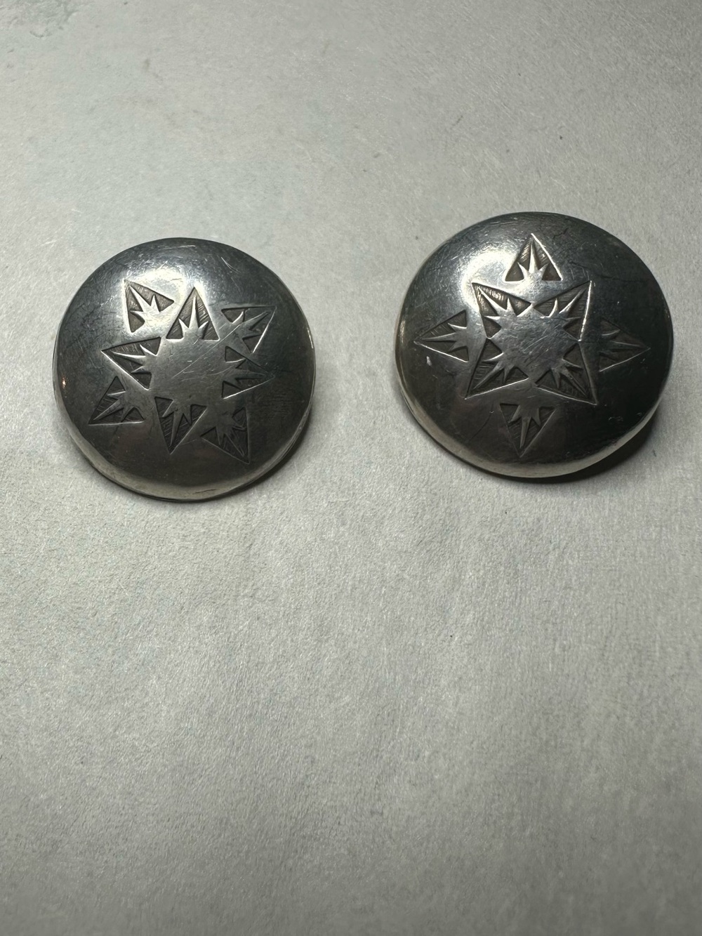 Sterling Silver Starburst Clip Earrings - Silver